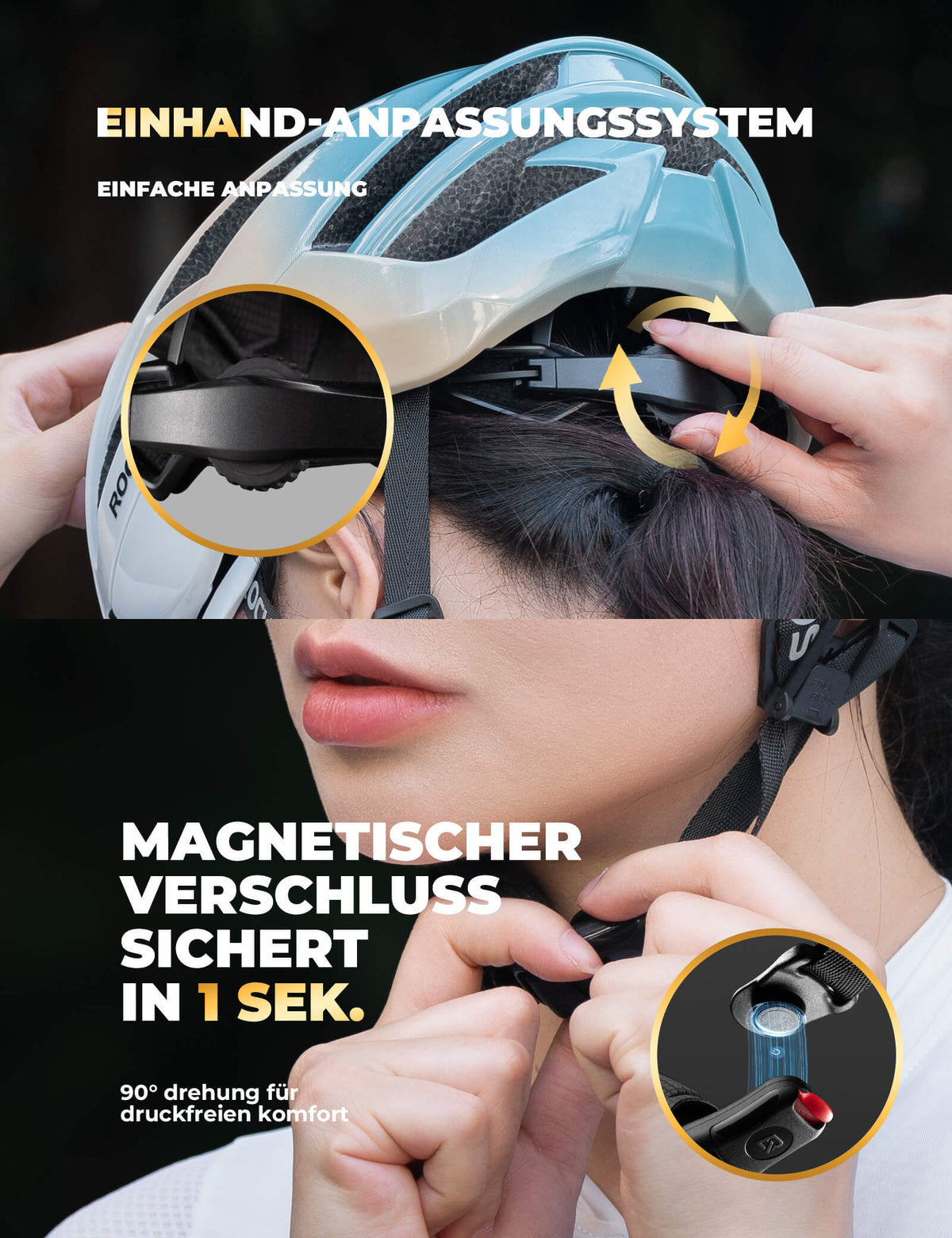 Casque de vélo ROCKBROS avec armature de renfort 58-62cm