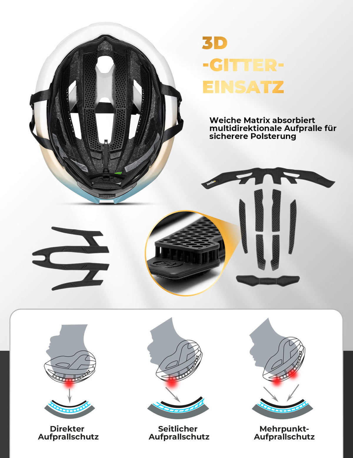Casque de vélo ROCKBROS avec armature de renfort 58-62cm