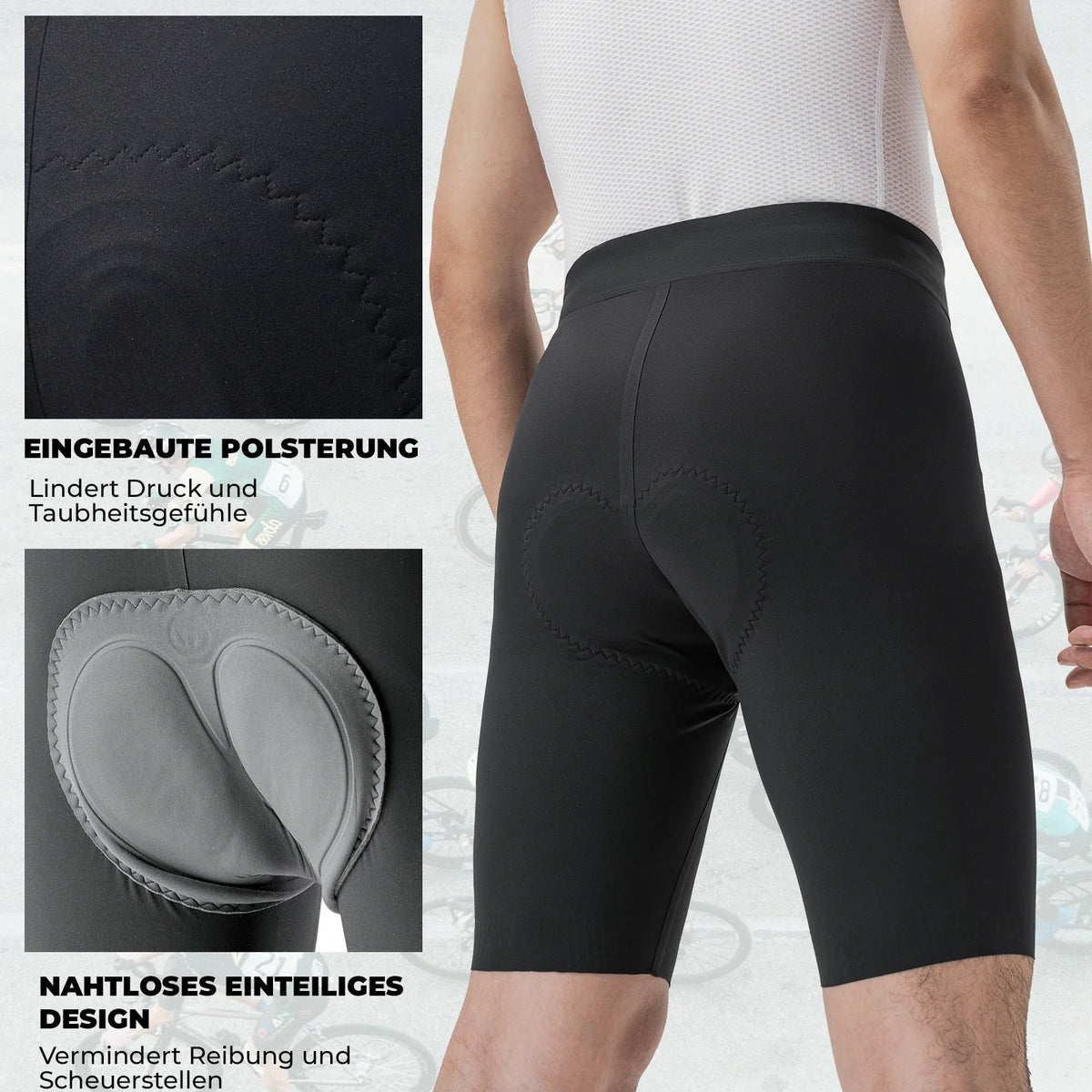 ROCKBROS Cuissard de Vélo Court Rembourré Homme