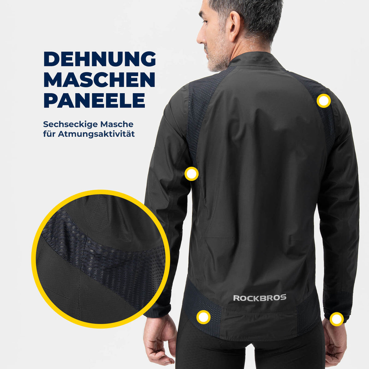 ROCKBROS Veste de cycliste imperméable respirante - coupe-vent et réfléchissante homme
