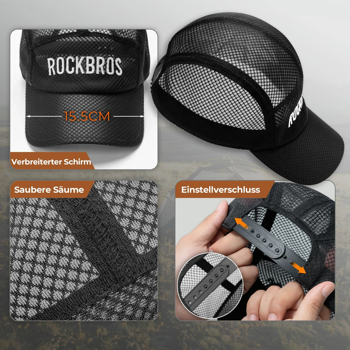ROCKBROS Casquette de vélo séchage rapide Outdoor Sport Caps protection UV casquette