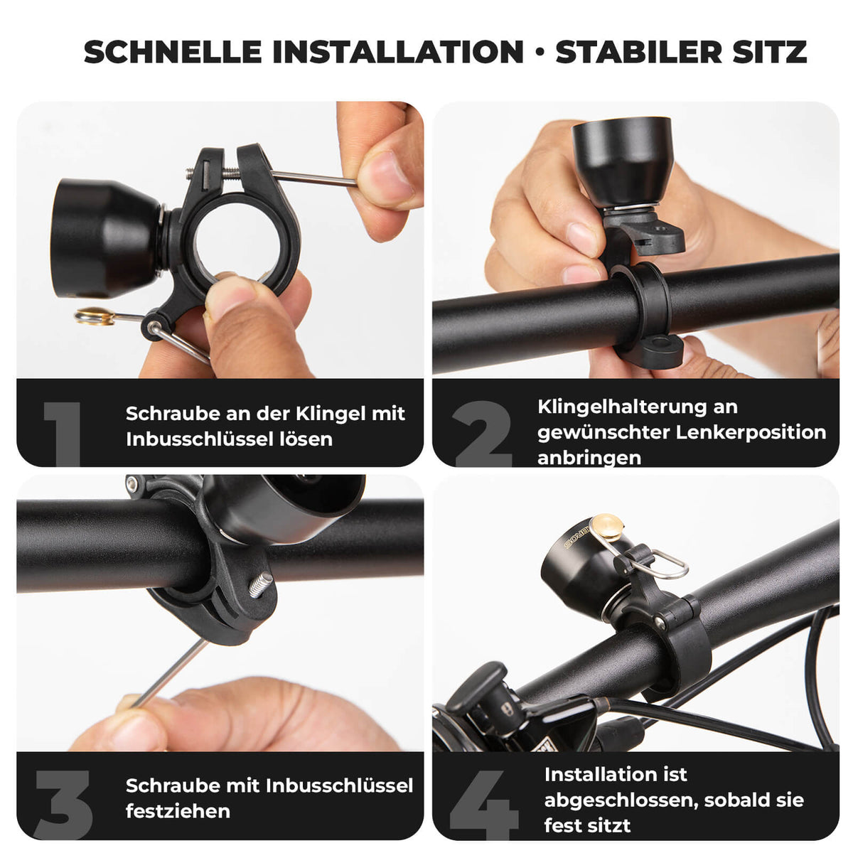 Sonnette de Vélo ROCKBROS Mini 90dB - Alliage de Cuivre & Compatibilité Universelle