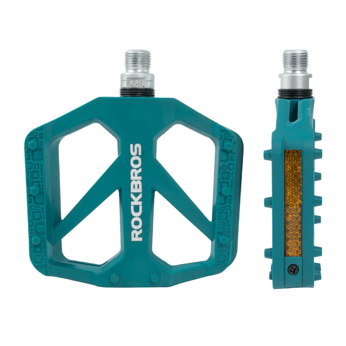 ROCKBROS Pédales de vélo en nylon avec réflecteurs, plateforme large antidérapante et légère