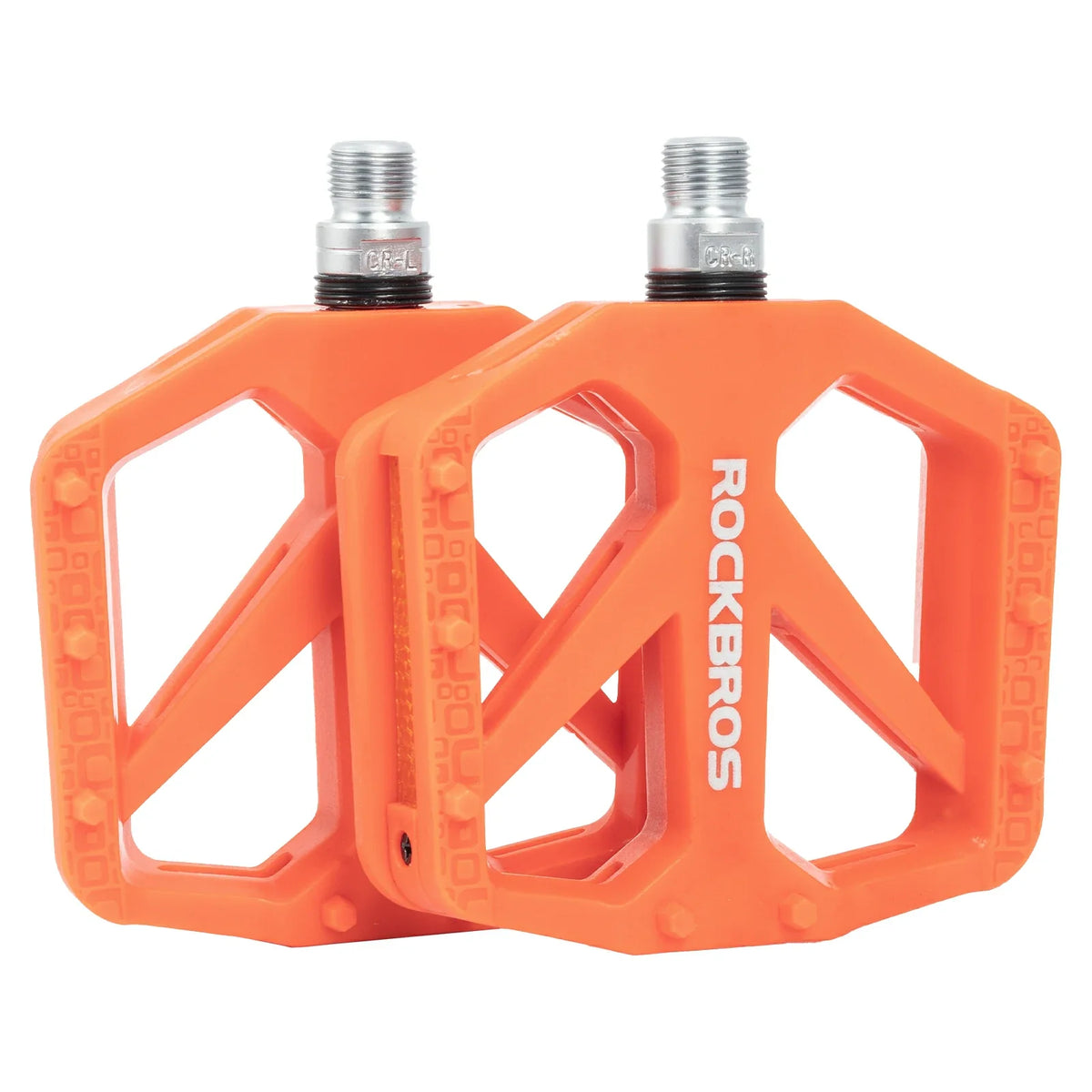 ROCKBROS Pédales de vélo en nylon avec réflecteurs, plateforme large antidérapante et légère