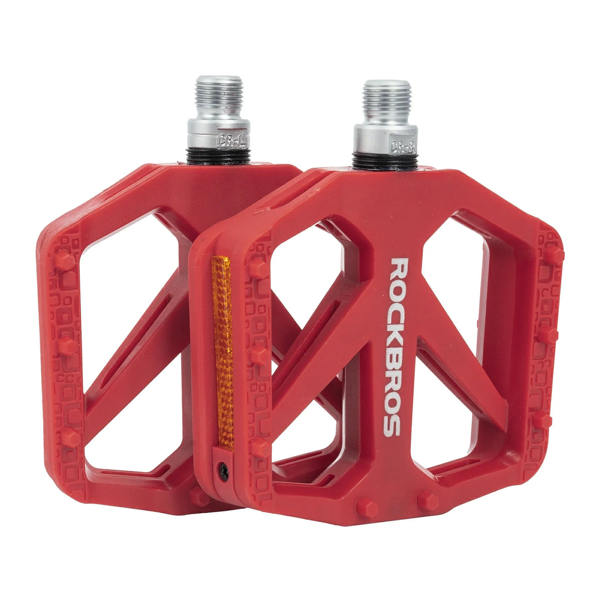 ROCKBROS Pédales de vélo en nylon avec réflecteurs, plateforme large antidérapante et légère