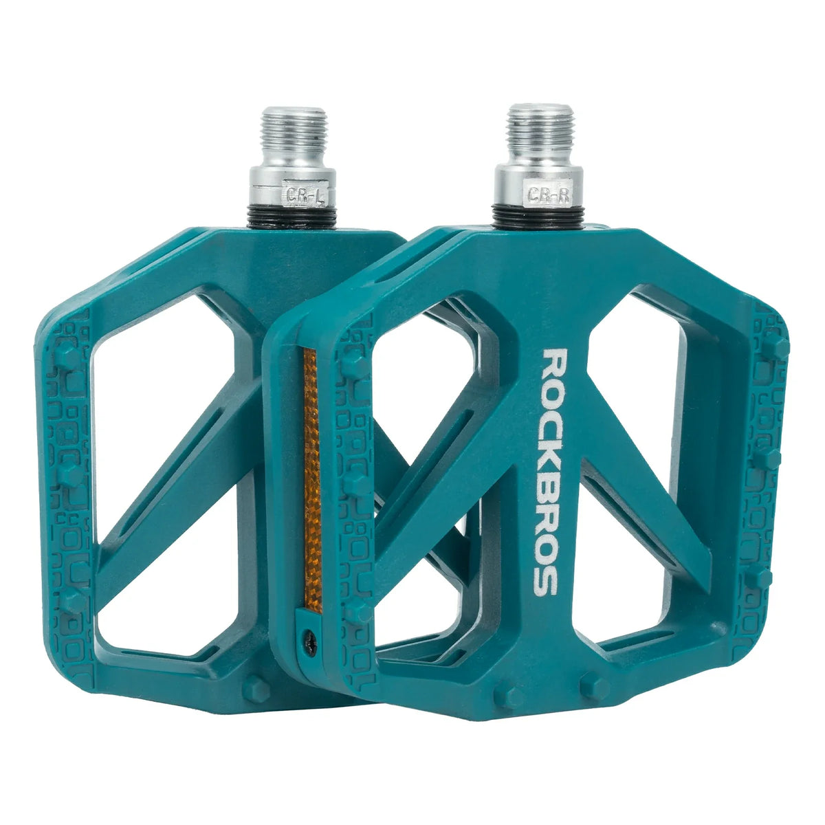 ROCKBROS Pédales de vélo en nylon avec réflecteurs, plateforme large antidérapante et légère