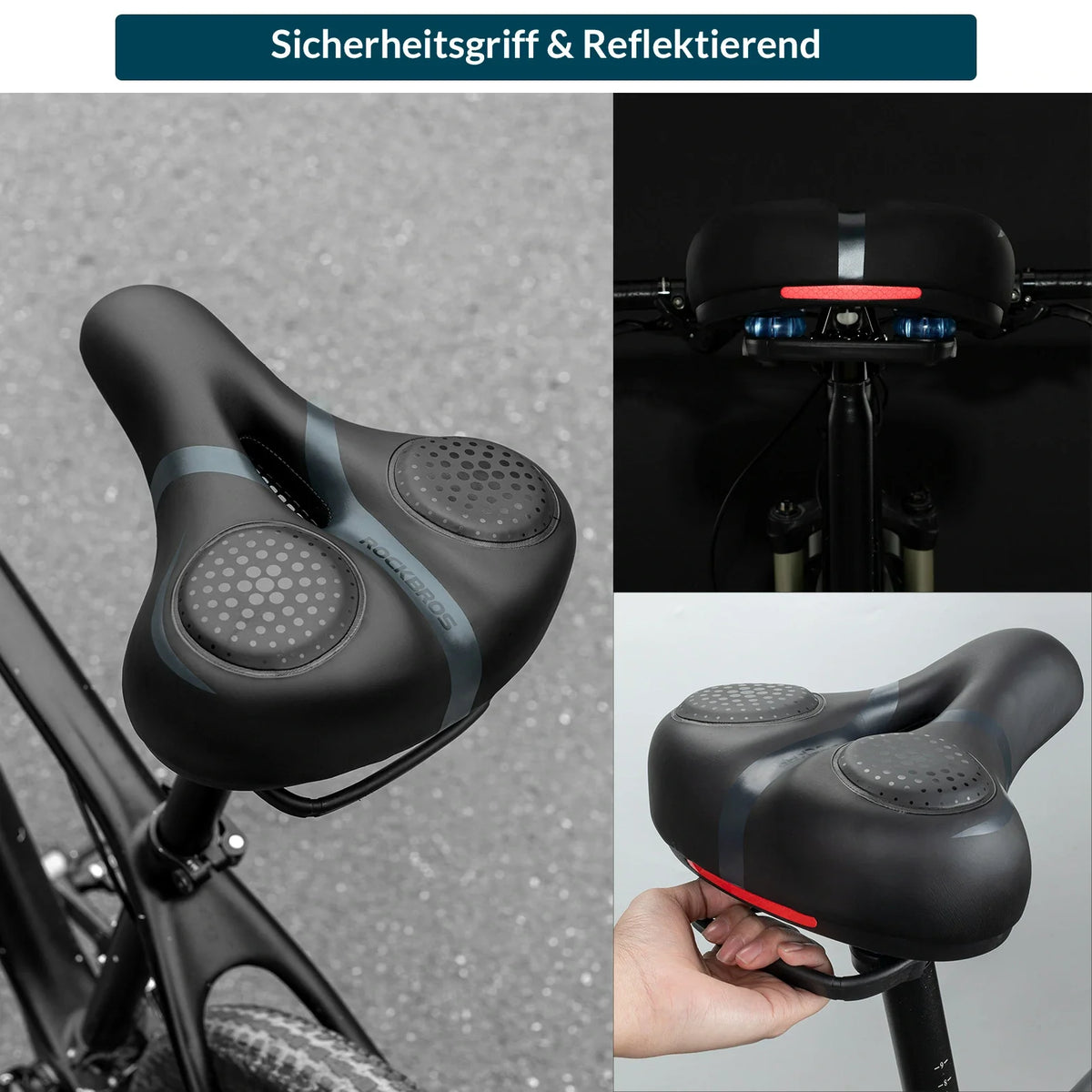 Selle de vélo ROCKBROS avec mousse à mémoire de forme, confortable & soulageant la pression