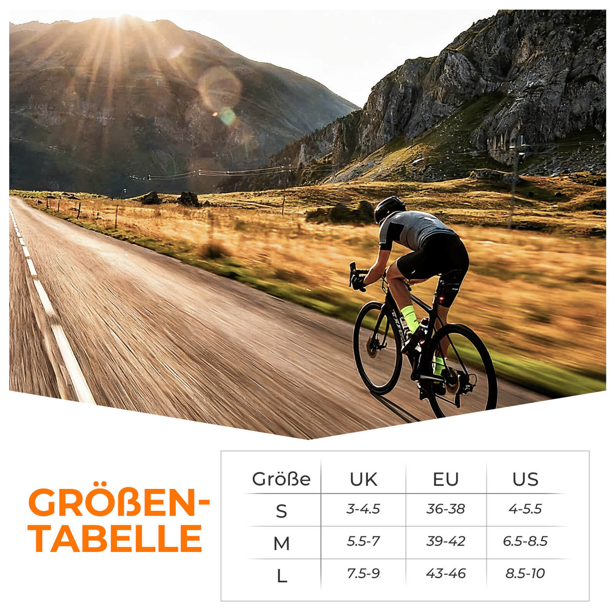 ROCKBROS Chaussettes de vélo respirantes chaussettes de compression