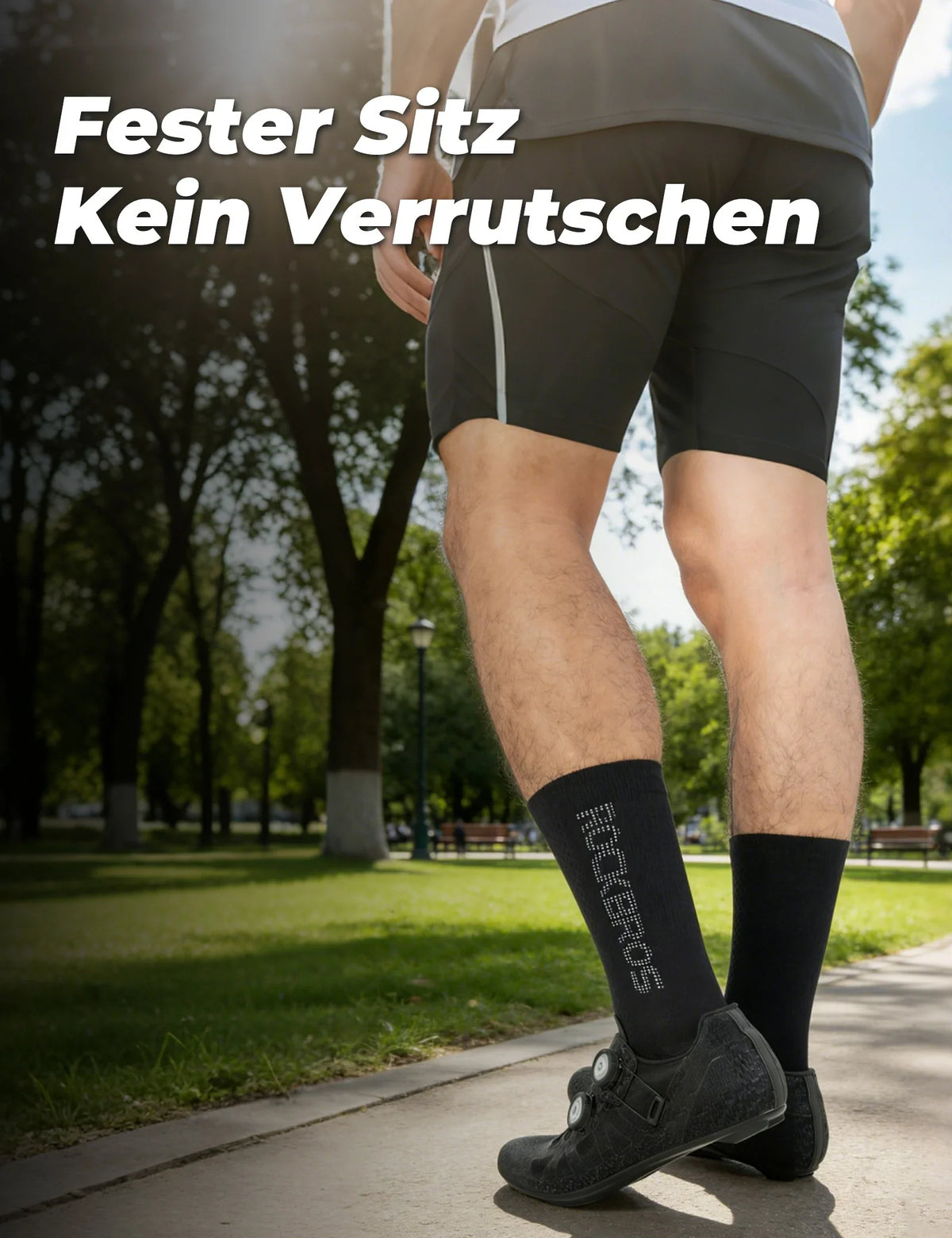 ROCKBROS Chaussettes de vélo Logo réfléchissant Pack de deux paires