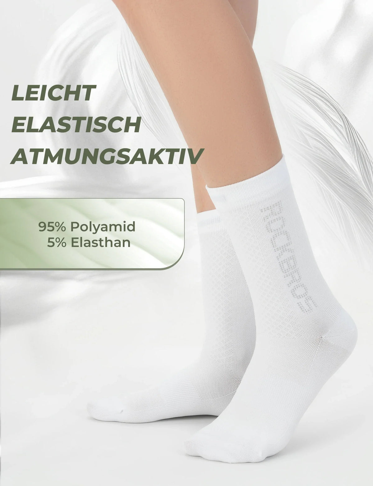 ROCKBROS Chaussettes de vélo Logo réfléchissant Pack de deux paires