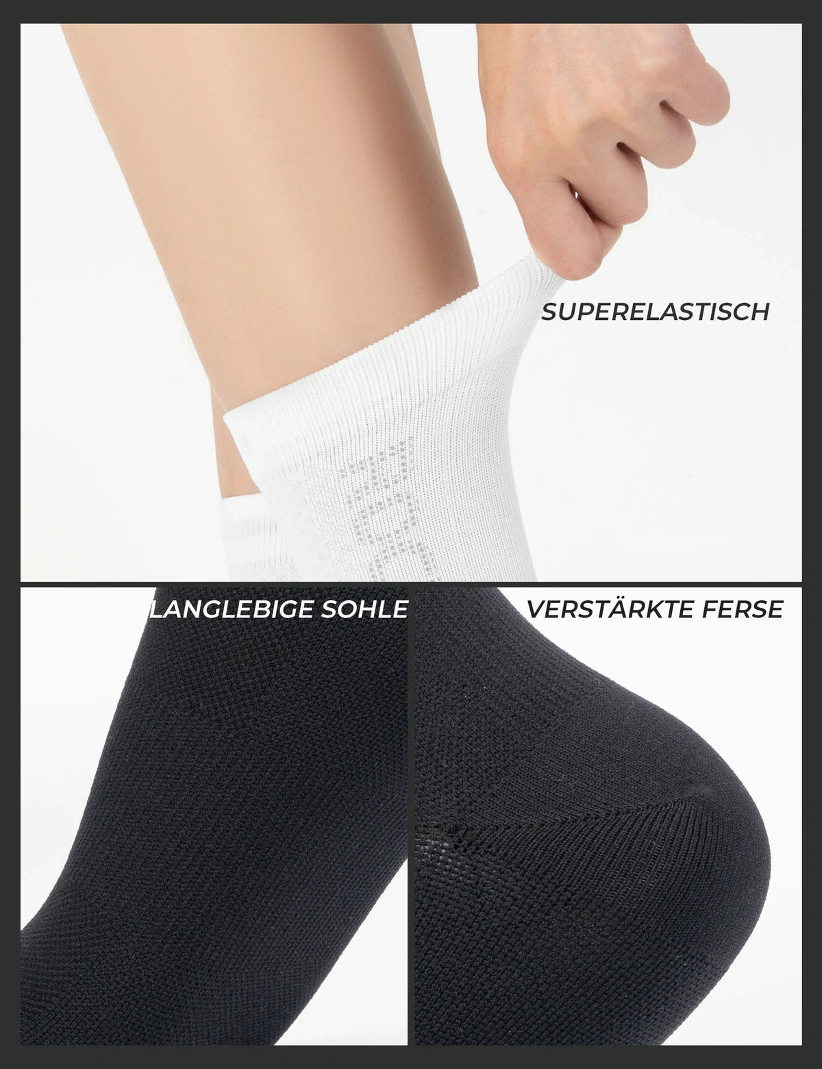 ROCKBROS Chaussettes de vélo Logo réfléchissant Pack de deux paires