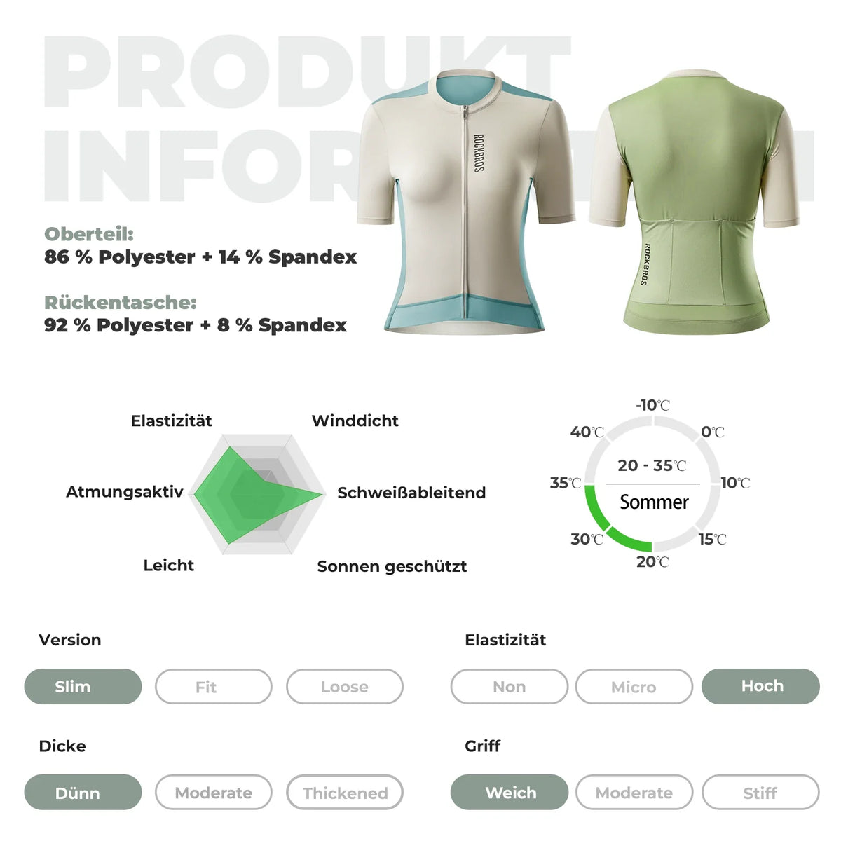 Maillot de cyclisme ROCKBROS Femme Été Manches courtes Respirant Maillot de vélo