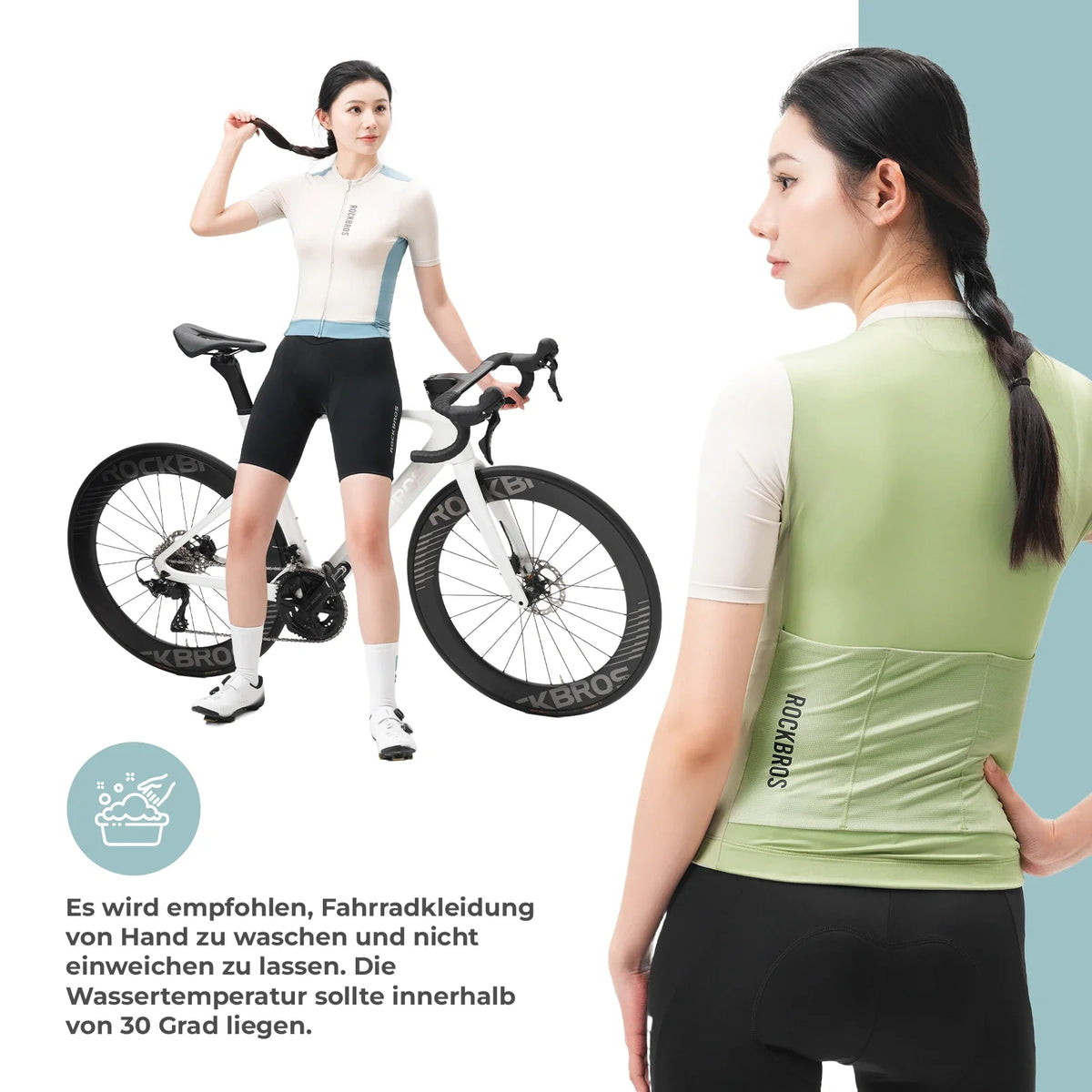 Maillot de cyclisme ROCKBROS Femme Été Manches courtes Respirant Maillot de vélo