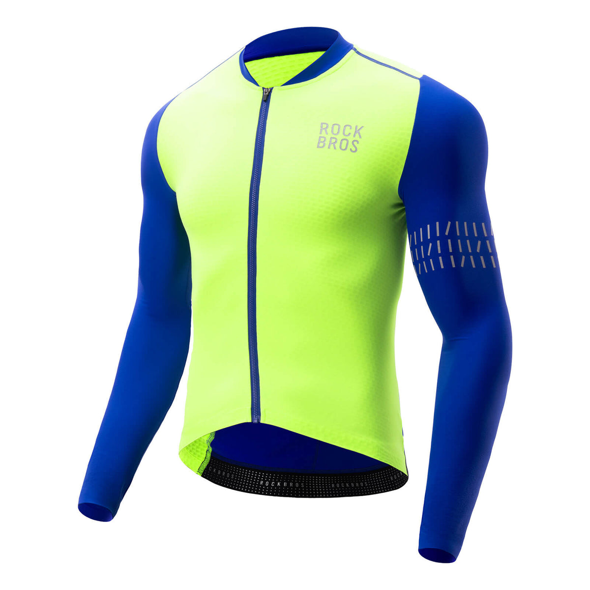 ROCKBROS Maillot de Cyclisme Manches Longues Homme Hiver Chaud Polaire Maillot de Vélo Respirant Élastique Avec 3 Poches et Réfléchissant