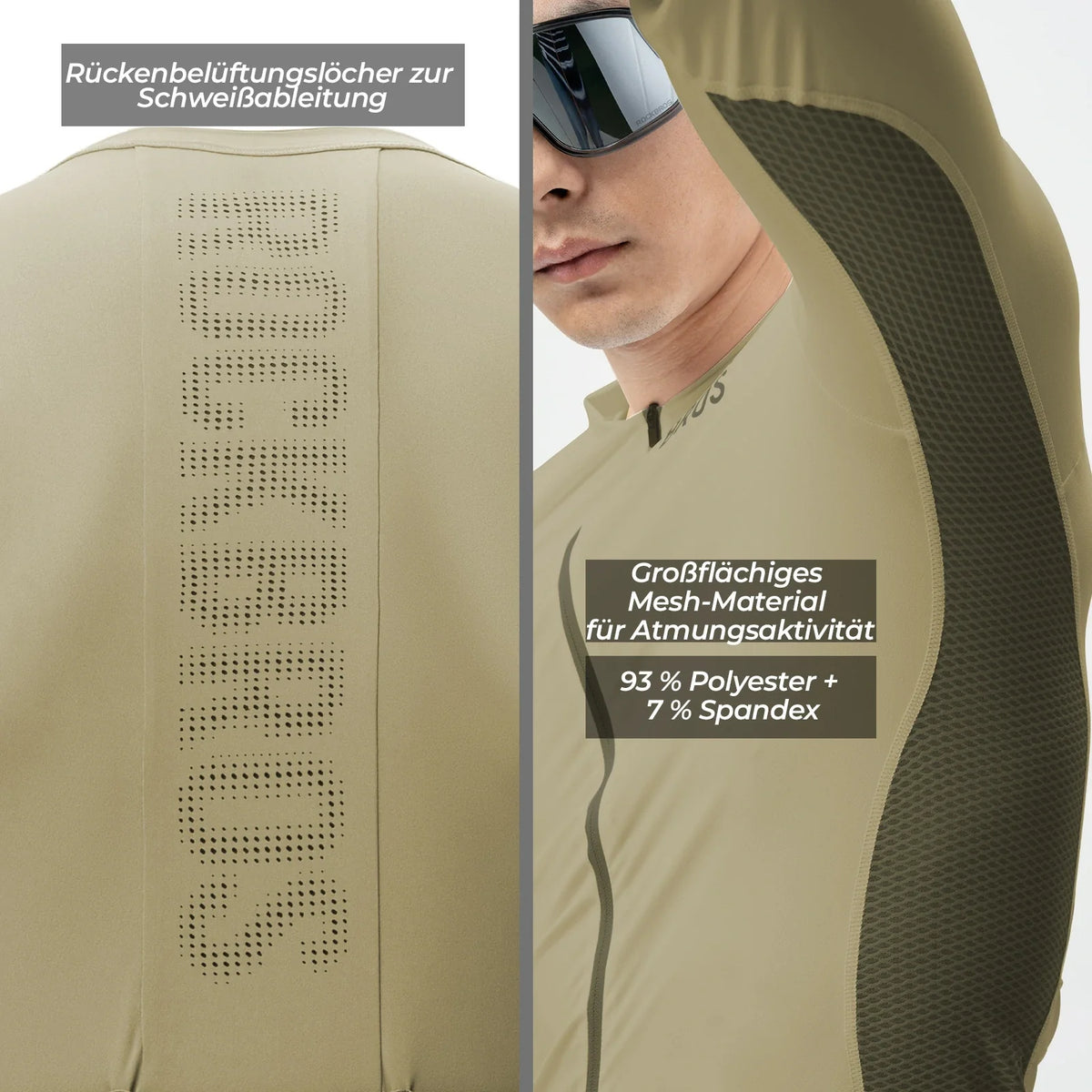 ROCKBROS Maillot de Cyclisme Manches Longues Homme, Respirant et Séchage Rapide, Élastique