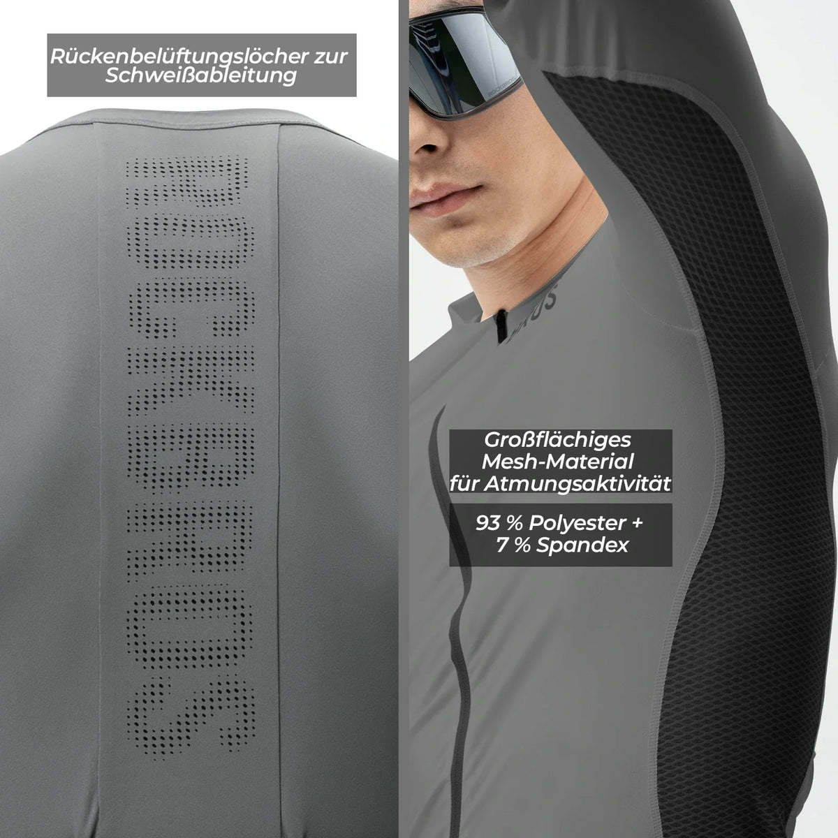 ROCKBROS Maillot de Cyclisme Manches Longues Homme, Respirant et Séchage Rapide, Élastique