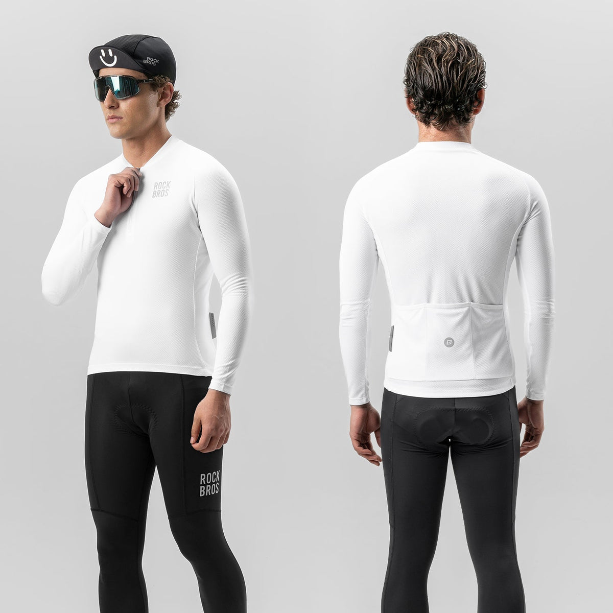 ROCKBROS Maillot de cyclisme manches longues avec fermeture éclair courte à l'avant - Modèle YDCX011