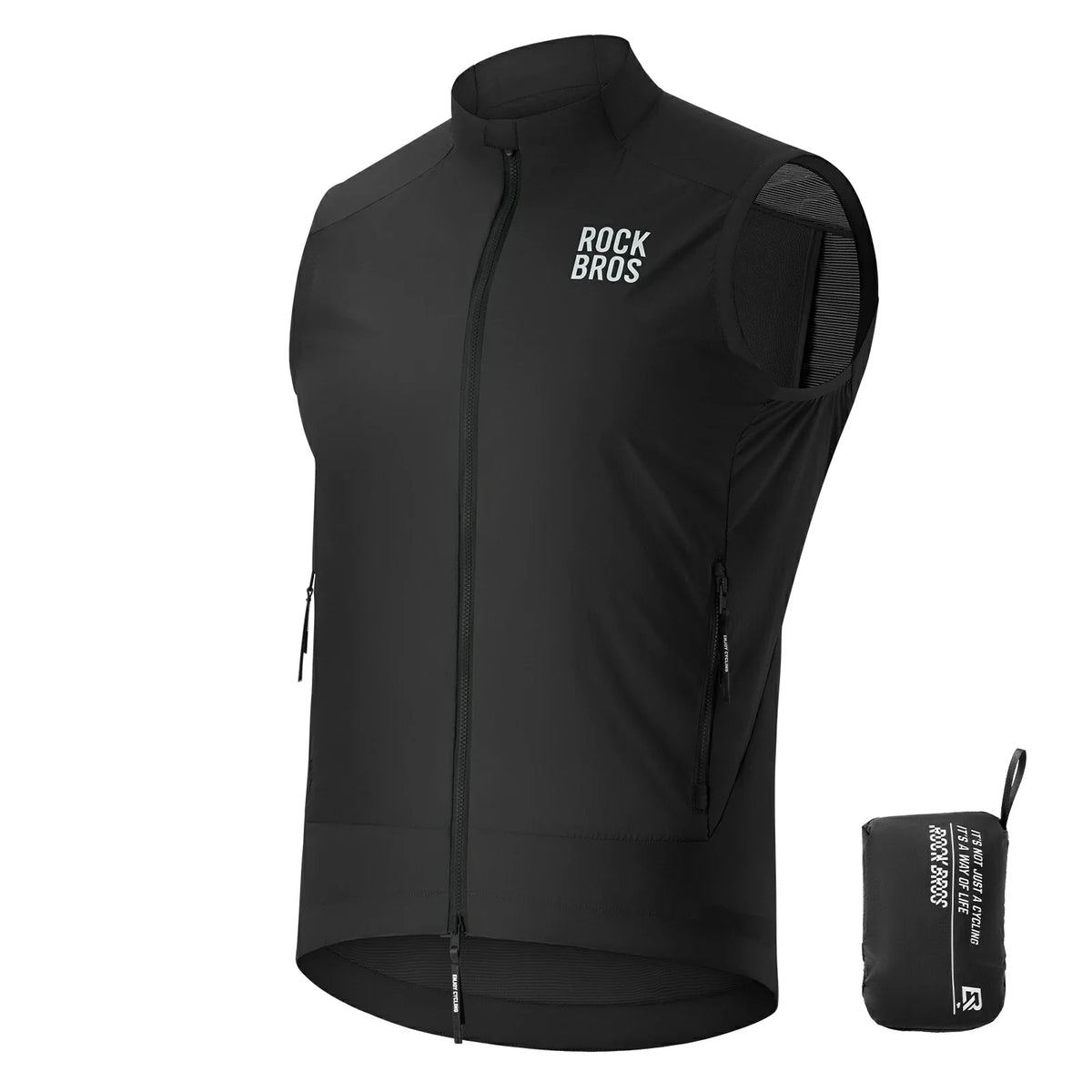 ROCKBROS Gilet de vélo Coupe-vent Léger Respirable À séchage rapide, Pliable Gilet de cyclisme