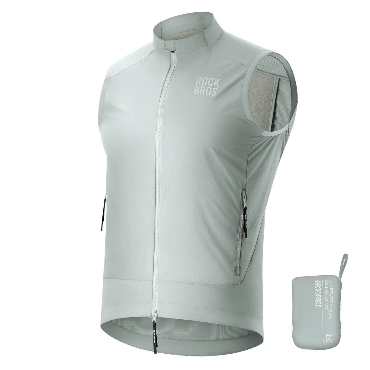 ROCKBROS Gilet de vélo Coupe-vent Léger Respirable À séchage rapide, Pliable Gilet de cyclisme