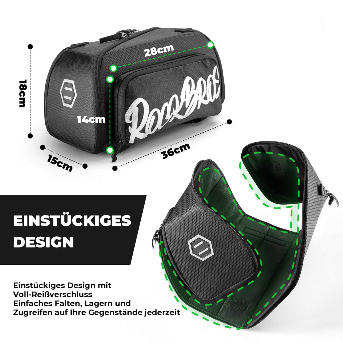 ROCKBROS Sacoche de port-bagages pliable monobloc