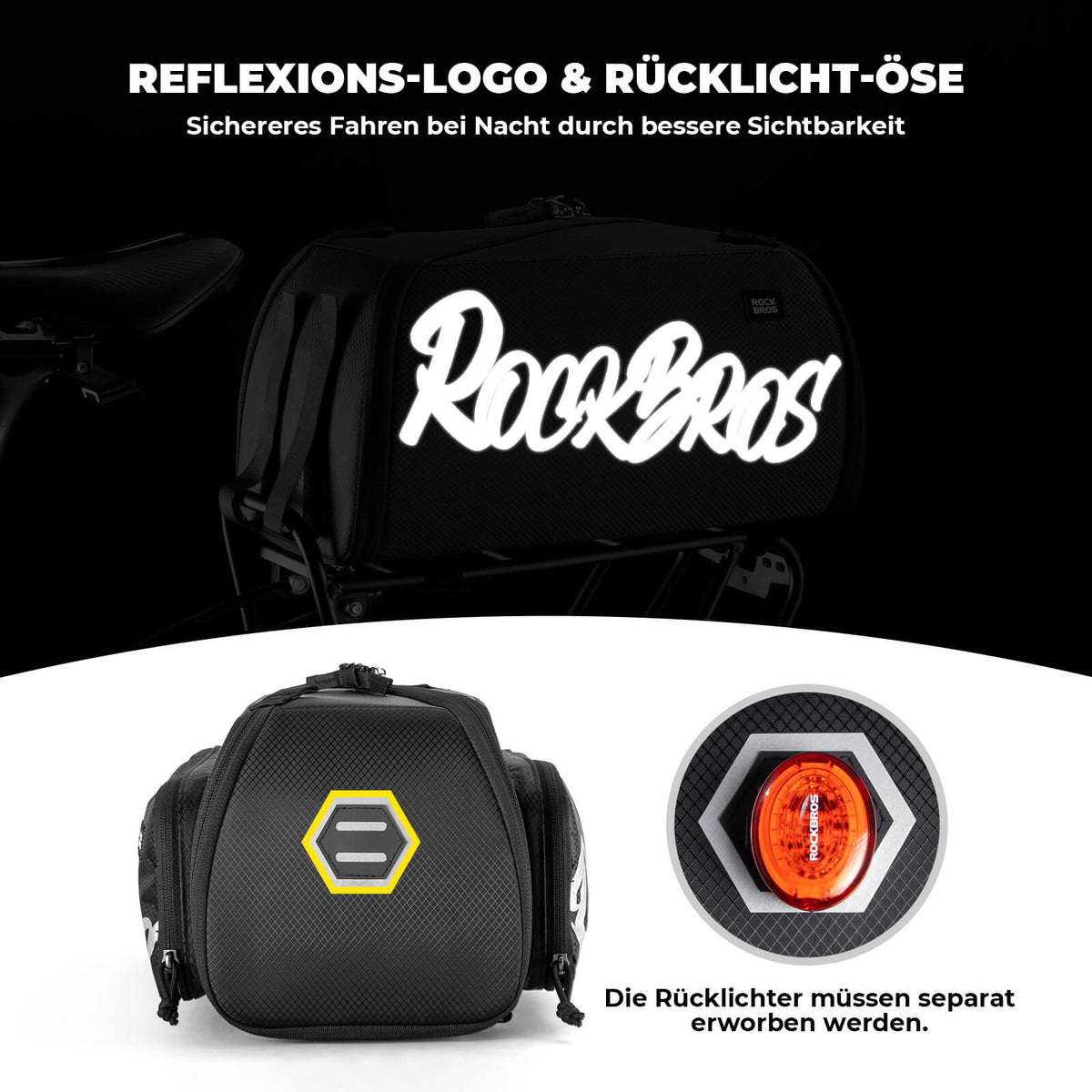 ROCKBROS Sacoche de port-bagages pliable monobloc