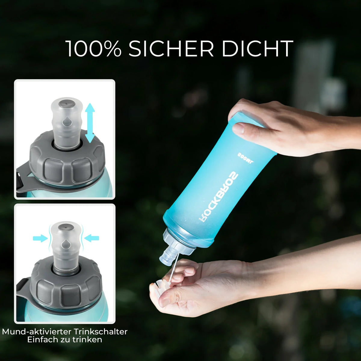 ROCKBROS Gourde pliable pour vélo, légère sans BPA