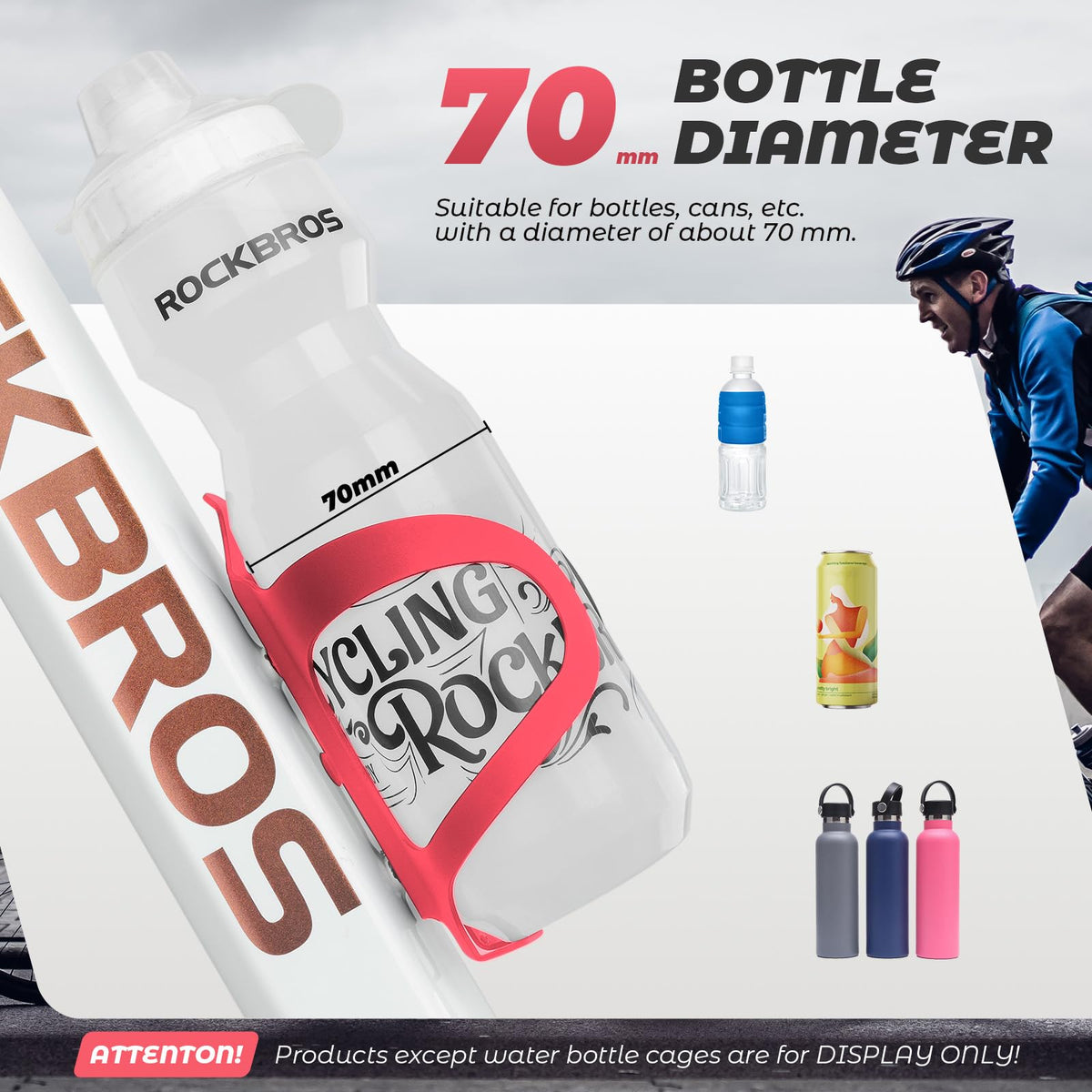 ROCKBROS Porte-bidon Vélo Porte-boisson Alliage d'Aluminium Léger