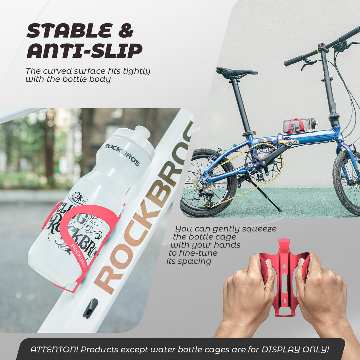 ROCKBROS Porte-bidon Vélo Porte-boisson Alliage d'Aluminium Léger