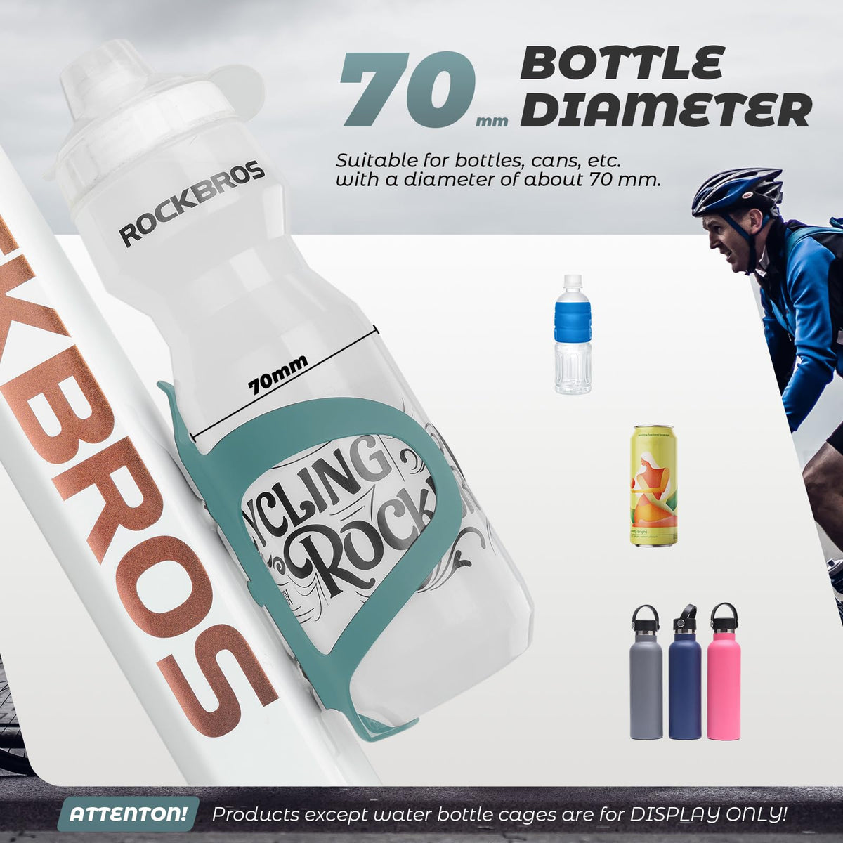 ROCKBROS Porte-bidon Vélo Porte-boisson Alliage d'Aluminium Léger