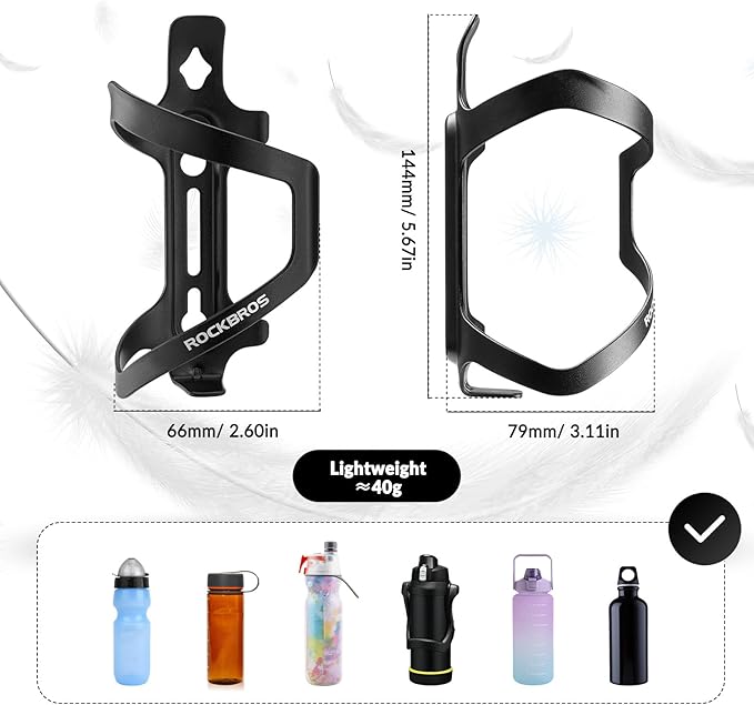 ROCKBROS Porte-bidon Vélo Porte-boisson Porte-bidon en alliage d'aluminium env. 40g