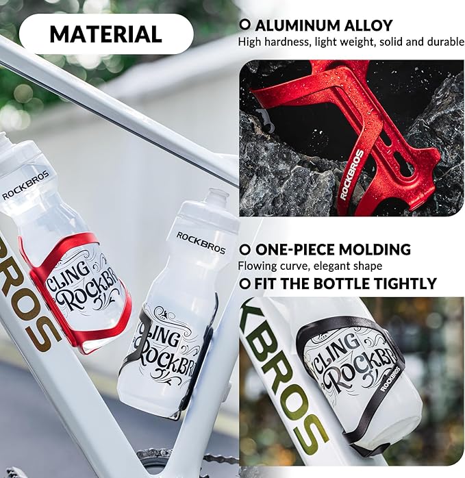 ROCKBROS Porte-bidon Vélo Porte-boisson Porte-bidon en alliage d'aluminium env. 40g