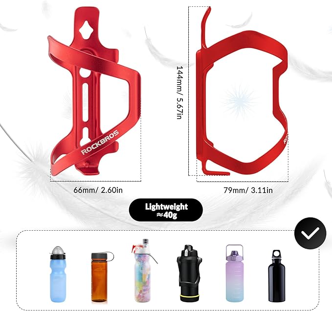 ROCKBROS Porte-bidon Vélo Porte-boisson Porte-bidon en alliage d'aluminium env. 40g