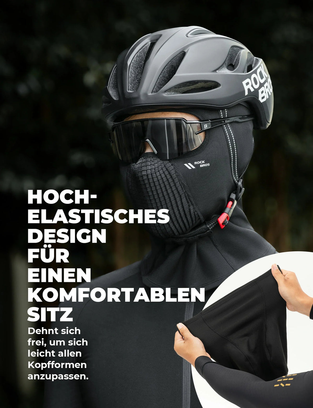ROCKBROS Cagoule polaire Winter Respirant Balaclava Masque de ski