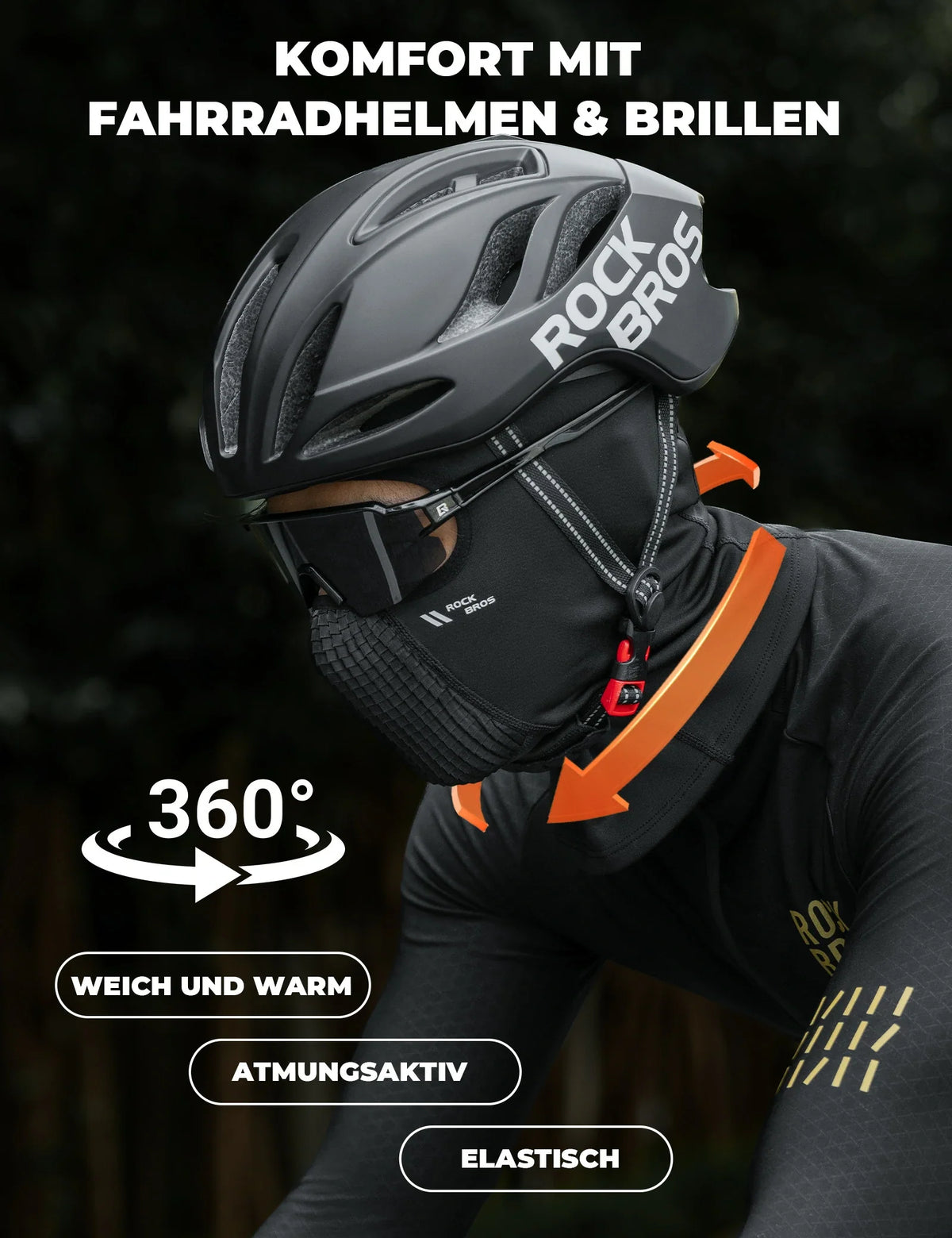 ROCKBROS Cagoule polaire Winter Respirant Balaclava Masque de ski