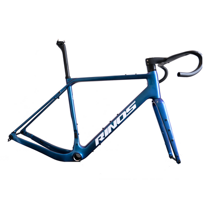 Ensemble cadre RINOS Gravel avec fourche tige de selle guidon fibre de carbone T800 couleur caméléon