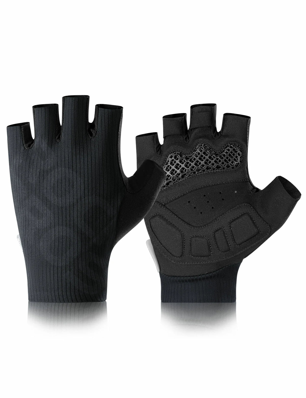 Gants de vélo mi-doigts ROCKBROS été élastiques et respirants, rembourrage antidérapant et amortissant