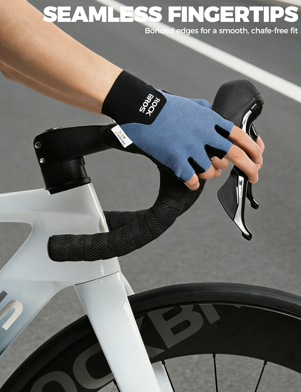 Gants de vélo mi-doigts ROCKBROS avec rembourrage PORON XRD