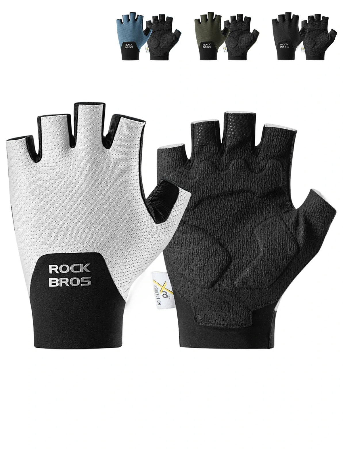 Gants de vélo mi-doigts ROCKBROS avec rembourrage PORON XRD
