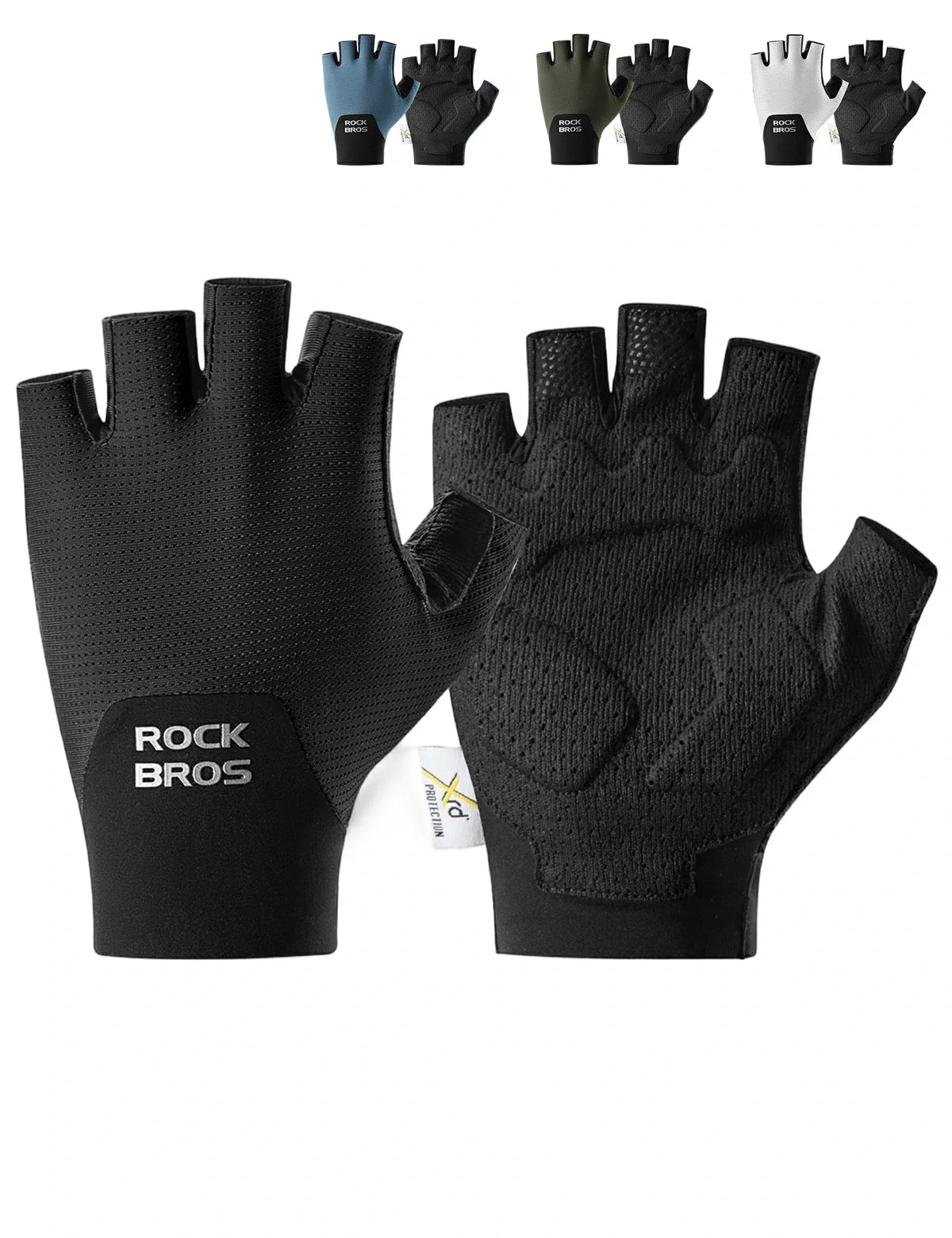 Gants de vélo mi-doigts ROCKBROS avec rembourrage PORON XRD
