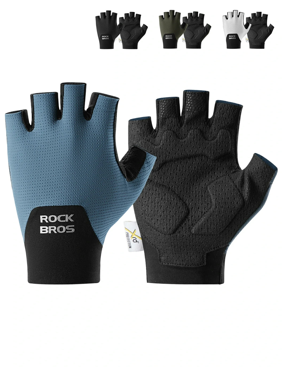 Gants de vélo mi-doigts ROCKBROS avec rembourrage PORON XRD