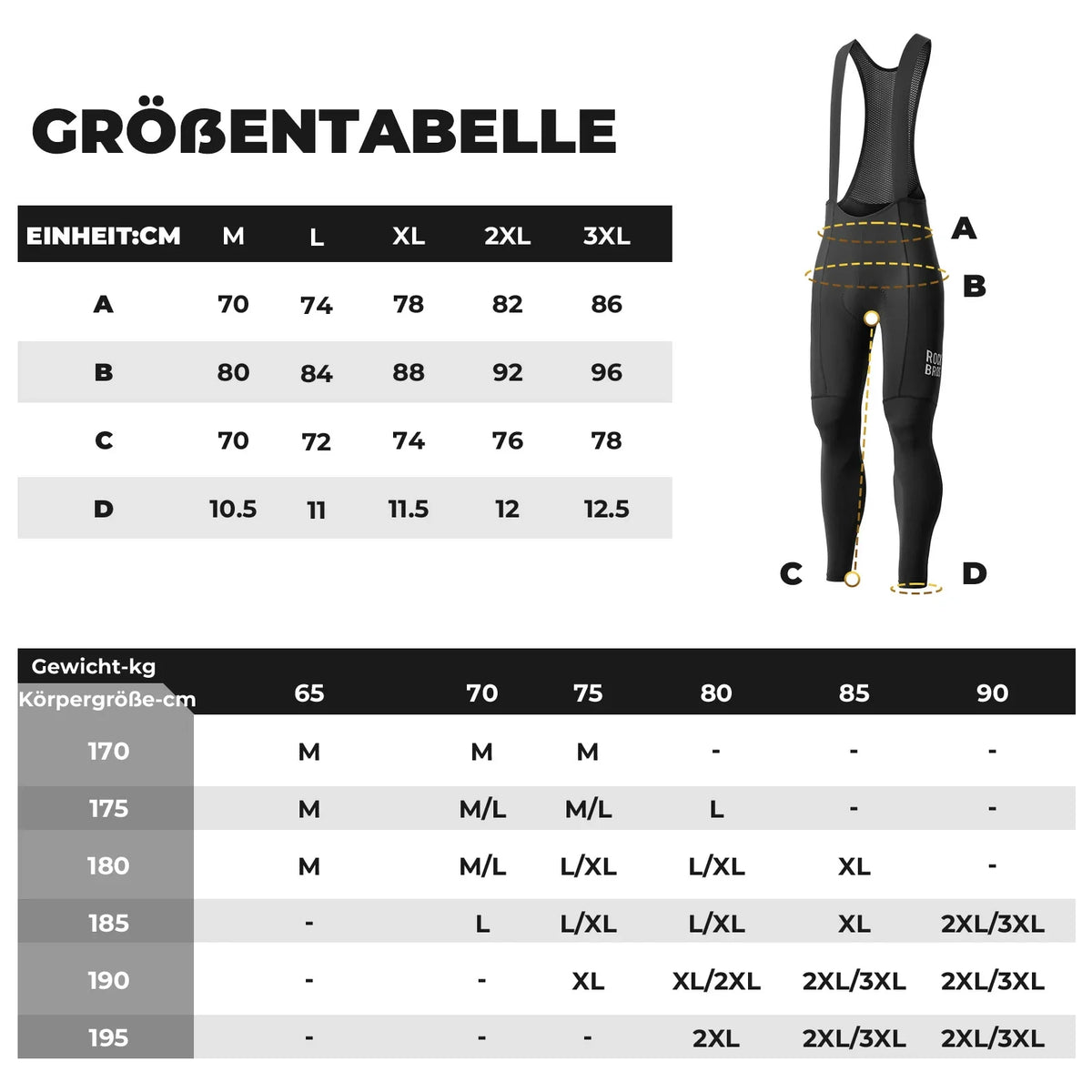 Culotte de vélo homme ROCKBROS avec bretelles - Très extensible, respirante avec bandes réfléchissantes