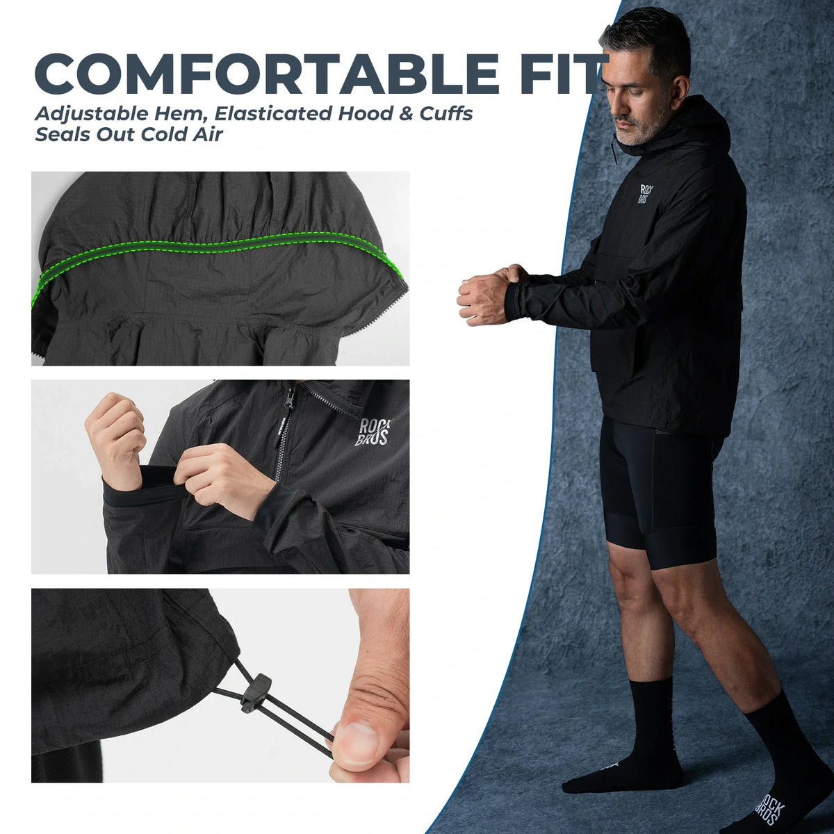 ROCKBROS Veste de cyclisme pour homme coupe-vent