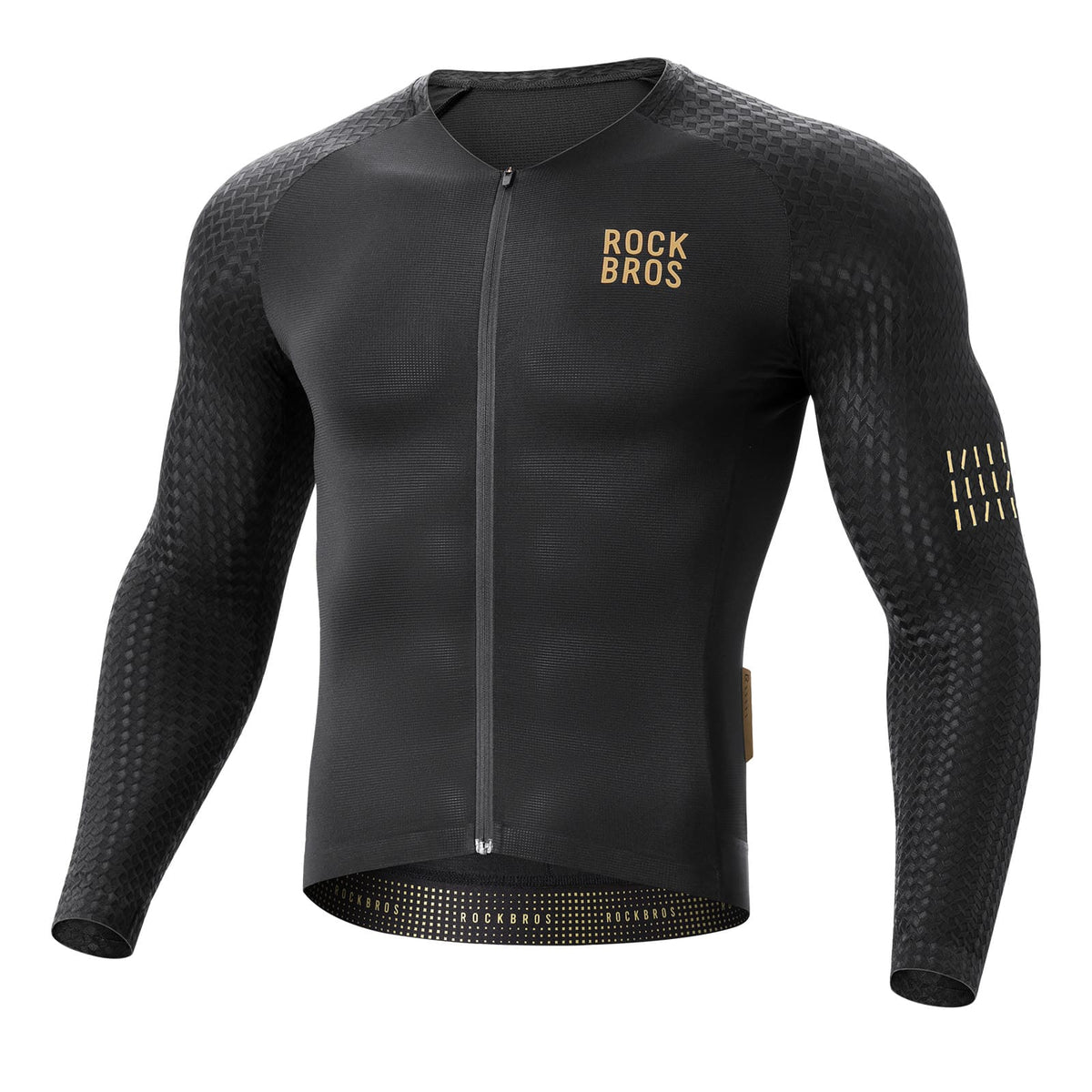 ROCKBROS Maillot de cyclisme manches longues respirant réfléchissant coupe 3D pour homme