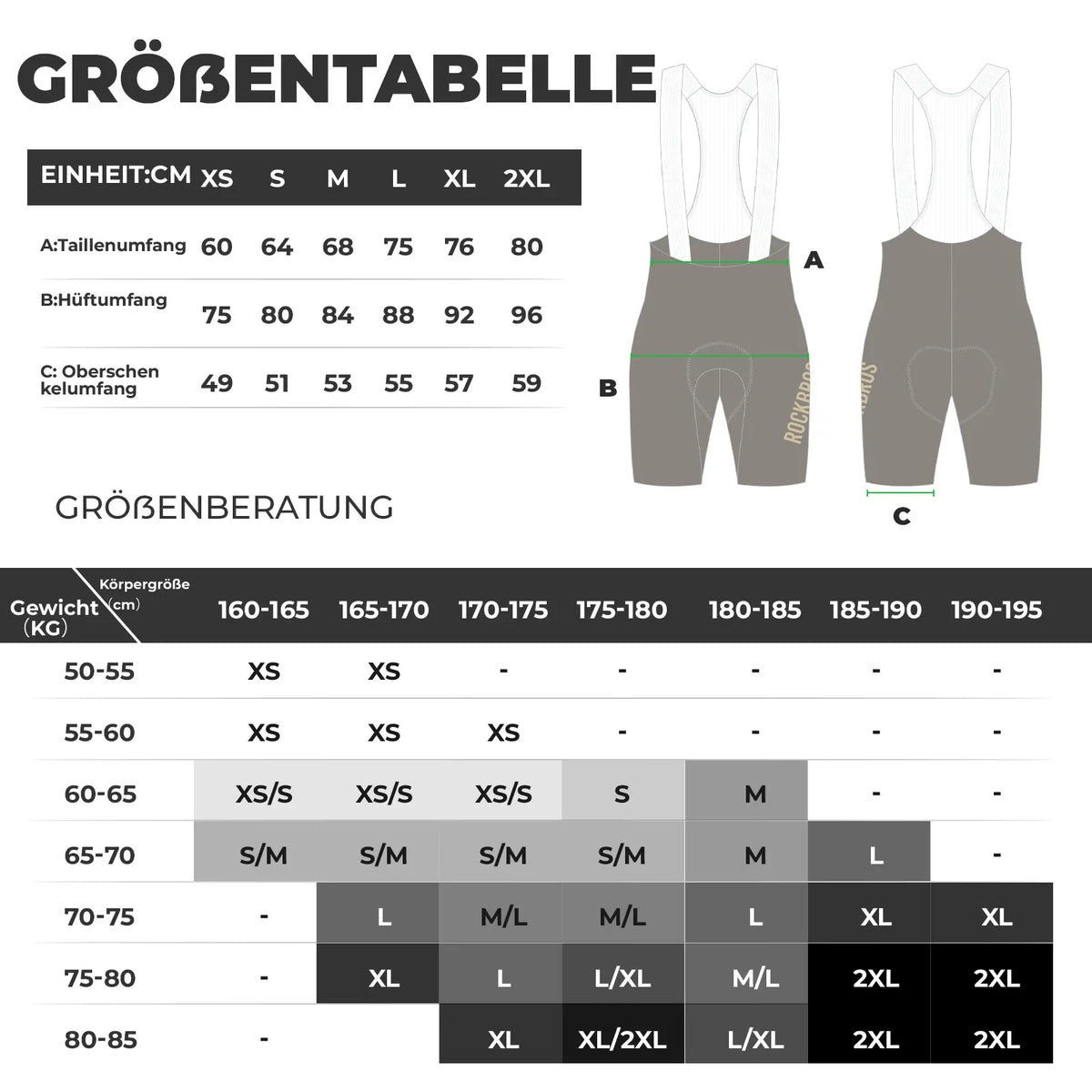 ROCKBROS Cuissard homme avec bretelles Rembourré, Cuissard court de vélo, Respirant à séchage rapide