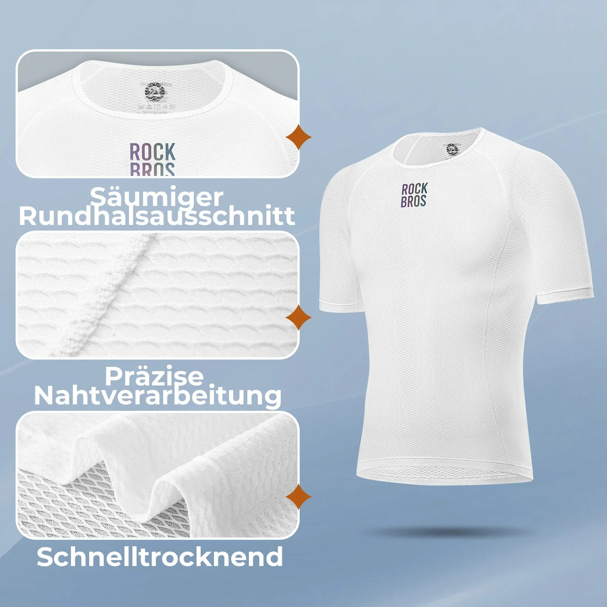 ROCKBROS Sous-maillot manches courtes respirant pour homme