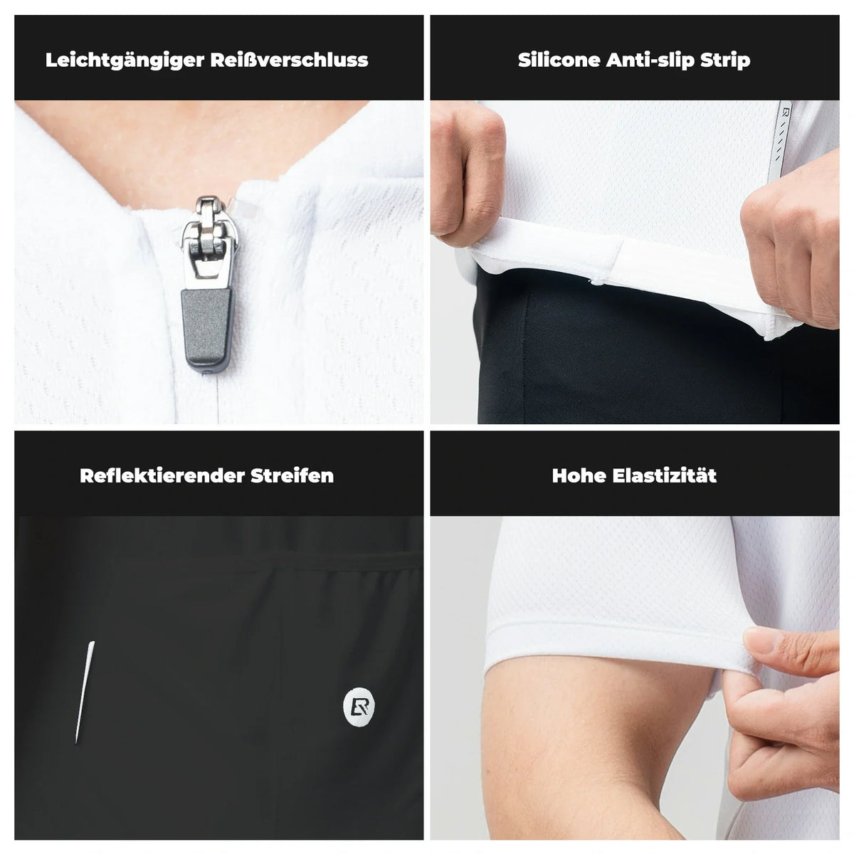 ROCKBROS Maillot de cyclisme homme manches courtes respirant à séchage rapide