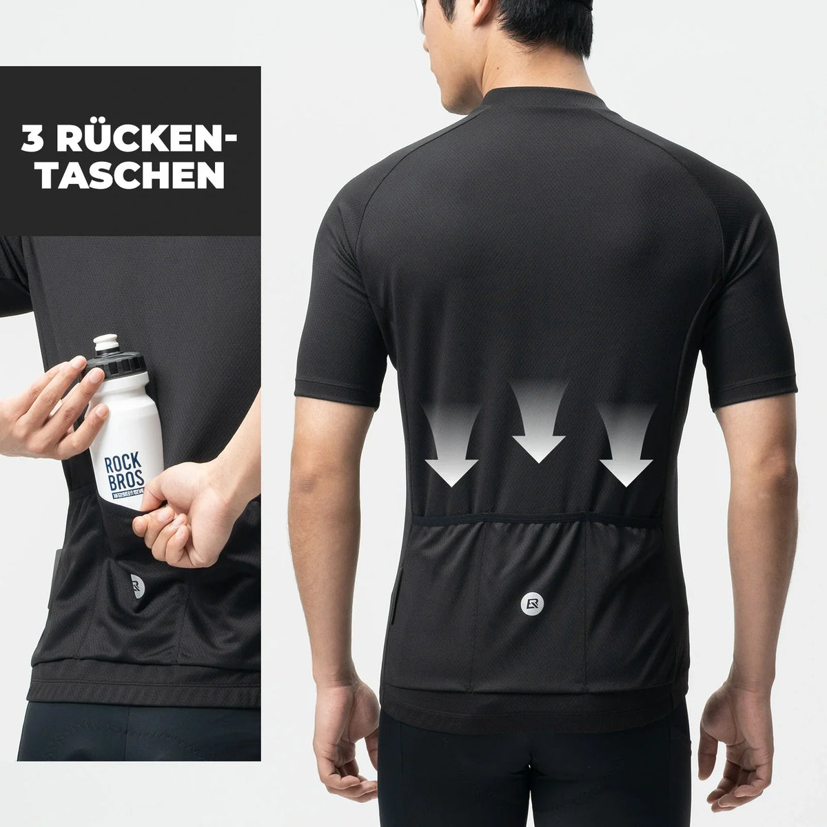 ROCKBROS Maillot de cyclisme homme manches courtes respirant à séchage rapide