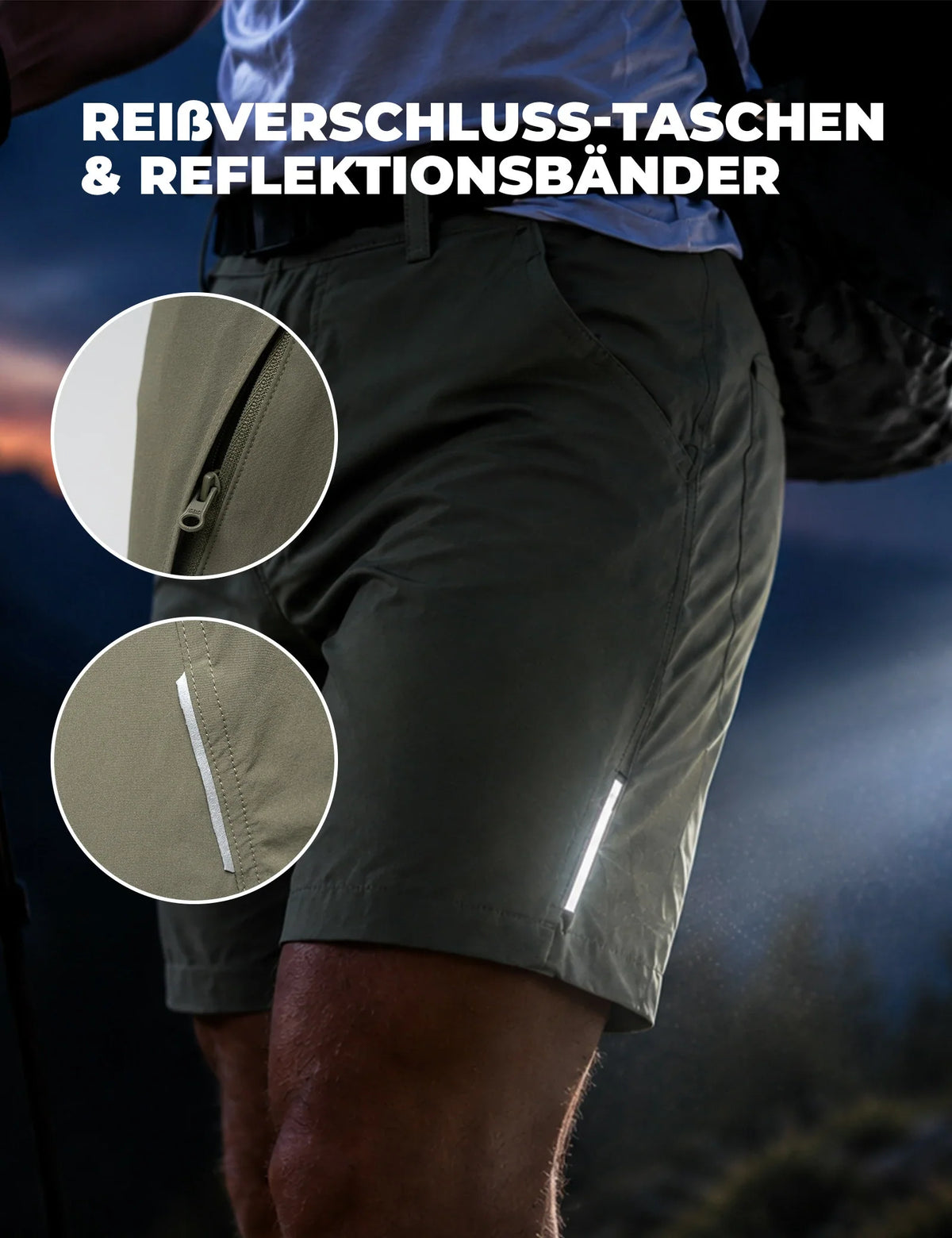 ROCKBROS Short d'été pour homme Vert Army