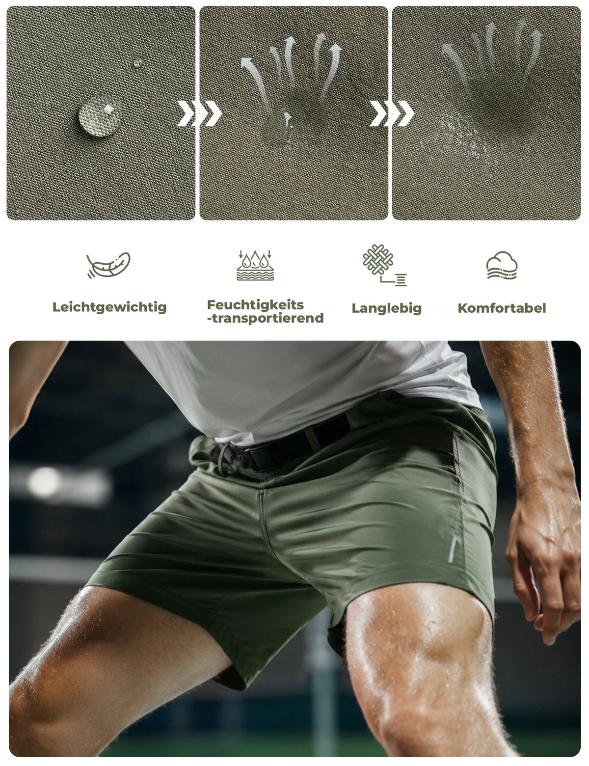 ROCKBROS Short d'été pour homme Vert Army