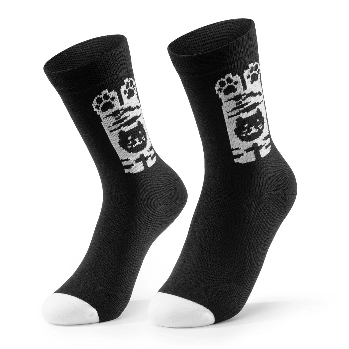 ROCKBROS Chaussettes de vélo pour enfants avec zones de compression antibactériennes 5A motif pattes de chat
